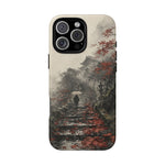 Autumn Temple Steps phone case | Japanese watercolor landscape cover