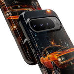 Orange Cuda Phone Case, Rainy City Night Muscle Car Tough Cover