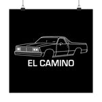 Chevy El Camino Poster Classic Muscle Car Line Art Wall Print Vintage Garage
