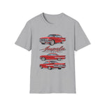 Red Vintage 1960 Chevy Impala Trio T-Shirt | Classic Car Illustration