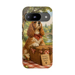 Cocker Spaniel Picnic Scene phone case | vintage dog art