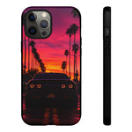 Matte Black Challenger Sunset Tough Phone Case - Palm Silhouette