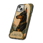 Doberman Art Deco 'La Dolce Vita' Phone Case | Vintage Dog Design