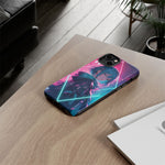 Anime Girl Phone Case Teal, Neon Kanji Calm Gradient Tough Cover