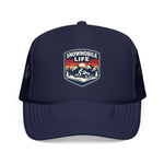 Snowmobile Life Foam Trucker Hat Vintage Snowmobiling Winter Sports Snapback Cap Outdoor Rider Hat