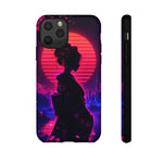 Neon Geisha Silhouette Phone Case | Tough Cover
