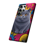 British Shorthair Round Pop Art Tough Phone Case