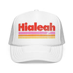 Hialeah Trucker Hat Retro Vintage Hialeah Florida Snapback Cap Foam Mesh Miami Style