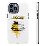 Z06 Corvette Phone Case, Yellow Sketch Reveal Chrome Cover