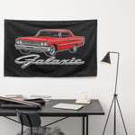 1963 Galaxie 500 Fastback Wall Flag Banner 34x56 Red Classic Car Decor