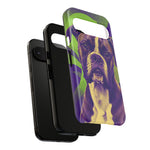 Boxer Halftone Portrait Tough Phone Case - Green and Violet