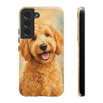 Goldendoodle Fluffy Curls Portrait Art Tough Phone Case