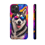 Cool Husky Sunglasses Portrait Tough Phone Case - Abstract