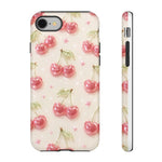 Pink Cherry Pattern Phone Case | Cute Retro Fruit Design