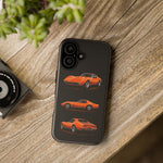 C3 Corvette Art Phone Case Orange, Three-View Vector Cover, Gift