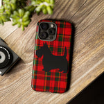 Scottish Terrier Silhouette Plaid Art Tough Phone Case