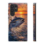 Bluefin Tuna Leaping at Sunset Fishing phone case | Tough Cover