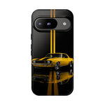 Yellow Camaro Z28 Phone Case, Classic Muscle Car Studio Stripe Cover