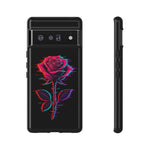 Glitch Rose Neon Phone Case Vaporwave Tough Cover