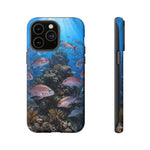 Snapper Reef Phone Case, Sunlit School Ocean Fishing Tough Cover