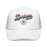 Boricua Hat Vintage Cursive Cap – Maga Flower Badge – Puerto Rico Diaspora Pride Gift