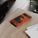 Orange Mustang Art Phone Case, GT500 American Muscle Car Tough Cover for Male