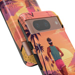 Retro Runner Sunset phone case | 80s Vaporwave jogging design
