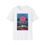 1994 Supra MK4 Cyan Magenta Retrowave Beach Sunset T-Shirt JDM Fan Gift