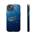Yellowfin Tuna Phone Case, Deep Blue Water Tough Cover, Gift