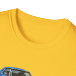 Blue 1973 Corvette Illustration T-Shirt | Classic Sports Car Trio