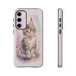 Maine Coon Watercolor Heart Phone Case Watercolor Kitten Art Gift