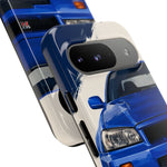 R34 Skyline GT-R Bayside Blue Tough Phone Case for 90s JDM Fans