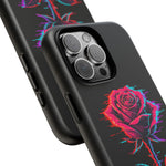 Glitch Rose Neon Phone Case Vaporwave Tough Cover