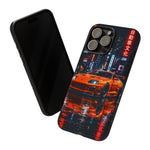 Orange Supra Phone Case, Neon City Night JDM Sports Car Tough Cover