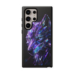 Holographic Wolf Phone Case, Fractured Prism Iridescent Cover