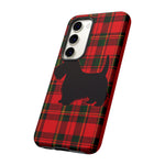 Scottish Terrier Silhouette Plaid Art Tough Phone Case