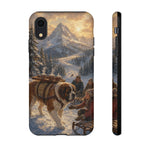 Saint Bernard Winter Rescue phone case | snowy mountain dog scene