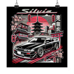 Silvia Poster Japanese City Skyline Cherry Blossom JDM Art