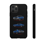 1970 Chevelle SS Phone Case Blue, Three-View Vector Tough Cover