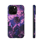 Cherry Blossom Neon Night Vaporwave Art Tough Phone Case