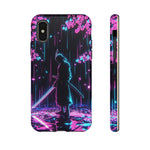 Neon Samurai Katana Rain Vaporwave Art Tough Phone Case