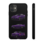 Purple R33 Skyline GTR JDM Sports Car Phone Case Tough Multi View