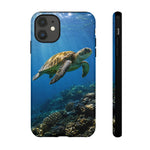 Sea Turtle Reef Phone Case, Coral Ocean Dappled Sunlight Tough Cover