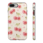 Pink Cherry Pattern Phone Case | Cute Retro Fruit Design