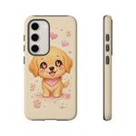 Golden Retriever Heart Eyes Kawaii Pet Dog Art Tough Phone Case