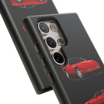 C4 Corvette Art Phone Case Red, Three-View Vector Cover, Gift