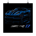 Chevy C7 ZR1 Poster Wall Art Print Supercar Garage Decor Gift