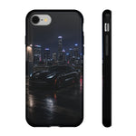 Black C7 City Skyline Rooftop Sports Car Tough Phone Case