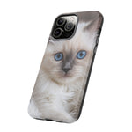 Ragdoll Kitten Phone Case, Blue Eyes Macro Portrait Cover, Gift