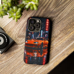 Orange Supra Phone Case, Neon City Night JDM Sports Car Tough Cover